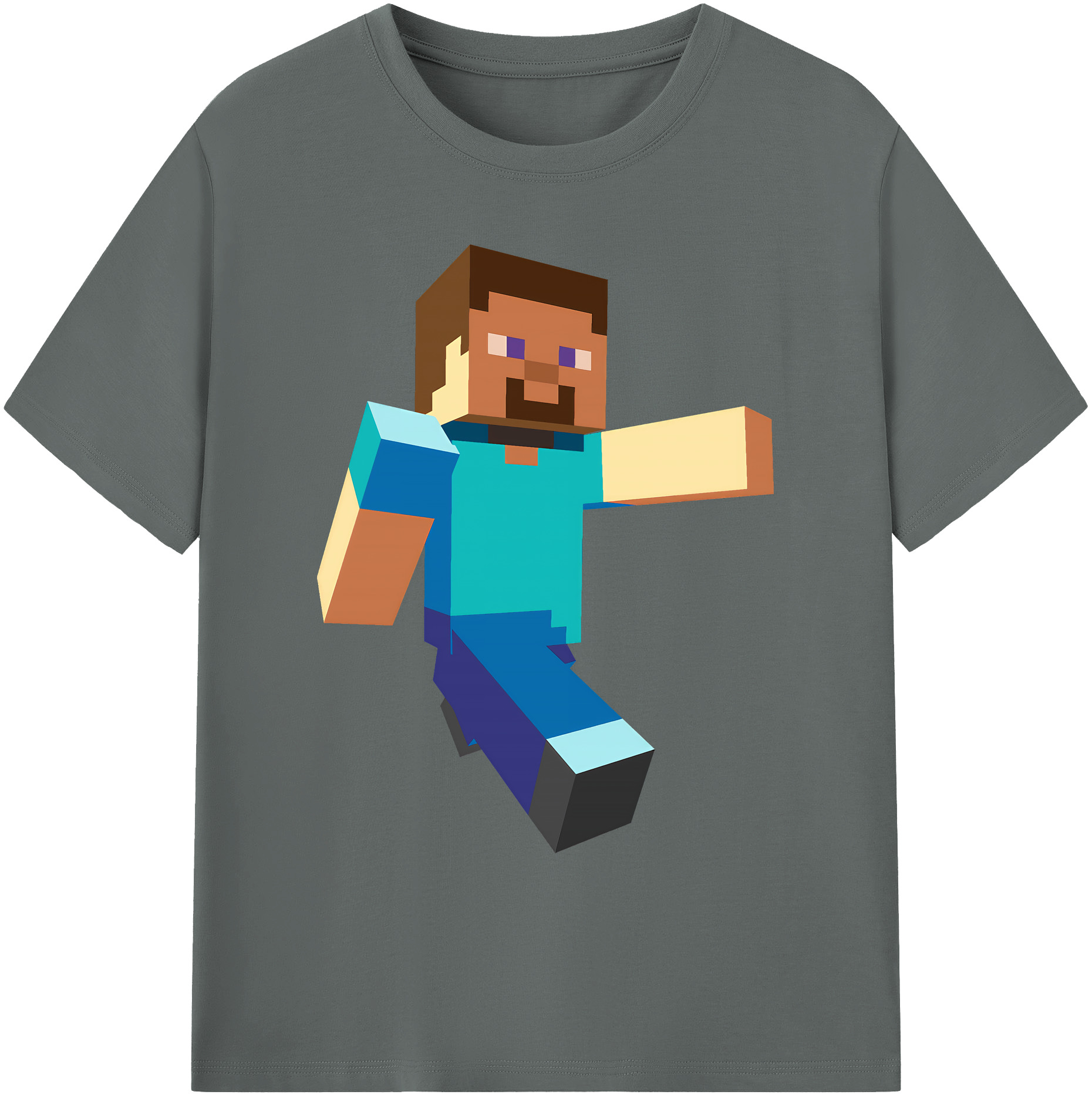 （画像用） マインクラフト ブロックの世界 Minecraft MC Block world 綿100％ メンズ半袖Tシャツ｜肌触りやわらか＆通気性